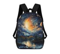 sinyumoney Kids Children School Backpack Beautiful Night Sky Bookbags Casual Travel Rucksack 3D Printed Boys Girls Large Capacity Daypack 17inch