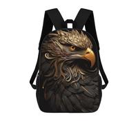 sinyumoney Kids Children School Backpack Black And Gold Eagle Bookbags Casual Travel Rucksack 3D Printed Boys Girls Large Capacity Daypack 17inch