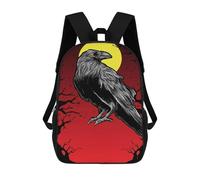 sinyumoney Kids Children School Backpack Black Crows Moonlight Bookbags Casual Travel Rucksack 3D Printed Boys Girls Large Capacity Daypack 17inch