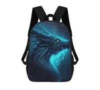 sinyumoney Kids Children School Backpack Blue Dragon's Thunder Bookbags Casual Travel Rucksack 3D Printed Boys Girls Large Capacity Daypack 17inch