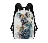sinyumoney Kids Children School Backpack Charming Koala Watercolor Bookbags Casual Travel Rucksack 3D Printed Boys Girls Large Capacity Daypack 17inch