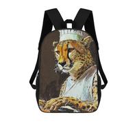 sinyumoney Kids Children School Backpack Chef Leopard Bookbags Casual Travel Rucksack 3D Printed Boys Girls Large Capacity Daypack 17inch