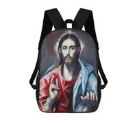 sinyumoney Kids Children School Backpack Christ Blessing Bookbags Casual Travel Rucksack 3D Printed Boys Girls Large Capacity Daypack 17inch