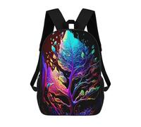 sinyumoney Kids Children School Backpack Colorful Abstract Tree Artwork Bookbags Casual Travel Rucksack 3D Printed Boys Girls Large Capacity Daypack 17inch