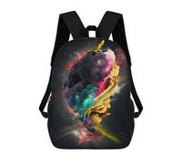 sinyumoney Kids Children School Backpack Colorful Brain Explosion Artwork Bookbags Casual Travel Rucksack 3D Printed Boys Girls Large Capacity Daypack 17inch