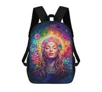 sinyumoney Kids Children School Backpack Cosmic Bloom Bookbags Casual Travel Rucksack 3D Printed Boys Girls Large Capacity Daypack 17inch