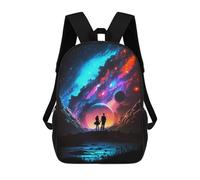 sinyumoney Kids Children School Backpack Cosmic Romance -1 Bookbags Casual Travel Rucksack 3D Printed Boys Girls Large Capacity Daypack 17inch