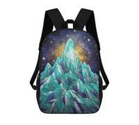 sinyumoney Kids Children School Backpack Crystal Mountain Under Starry Sky Bookbags Casual Travel Rucksack 3D Printed Boys Girls Large Capacity Daypack 17inch