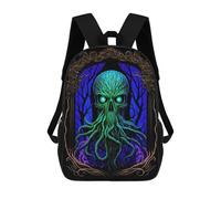 sinyumoney Kids Children School Backpack Cthulhu Portrait Bookbags Casual Travel Rucksack 3D Printed Boys Girls Large Capacity Daypack 17inch