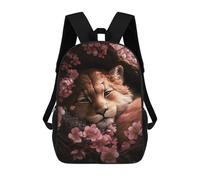 sinyumoney Kids Children School Backpack Cute Lion Cub Sleeping Bookbags Casual Travel Rucksack 3D Printed Boys Girls Large Capacity Daypack 17inch