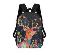 sinyumoney Kids Children School Backpack Deer Abstract Bookbags Casual Travel Rucksack 3D Printed Boys Girls Large Capacity Daypack 17inch