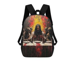 sinyumoney Kids Children School Backpack Expressionist The Last Supper - Bold Contemporary Art Reinterpretation Bookbags Casual Travel Rucksack 3D Printed Boys Girls Large Capacity Daypack 17inch