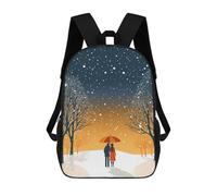 sinyumoney Kids Children School Backpack Falling Love Snow Bookbags Casual Travel Rucksack 3D Printed Boys Girls Large Capacity Daypack 17inch