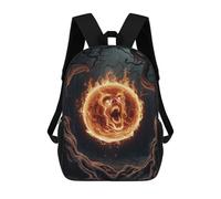 sinyumoney Kids Children School Backpack Fiery Skull in Forest Bookbags Casual Travel Rucksack 3D Printed Boys Girls Large Capacity Daypack 17inch