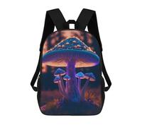 sinyumoney Kids Children School Backpack Glowing Forest Mushrooms-6 Bookbags Casual Travel Rucksack 3D Printed Boys Girls Large Capacity Daypack 17inch
