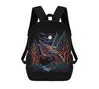 sinyumoney Kids Children School Backpack Head Dragon Neons Bookbags Casual Travel Rucksack 3D Printed Boys Girls Large Capacity Daypack 17inch