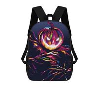 sinyumoney Kids Children School Backpack Jack O Lantern Bookbags Casual Travel Rucksack 3D Printed Boys Girls Large Capacity Daypack 17inch