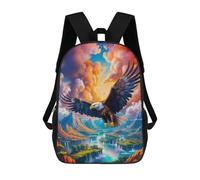 sinyumoney Kids Children School Backpack Majestic Eagle Flight Bookbags Casual Travel Rucksack 3D Printed Boys Girls Large Capacity Daypack 17inch