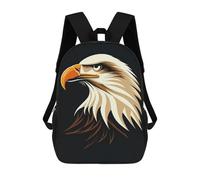 sinyumoney Kids Children School Backpack Majestic Eagle Vector Portrait with Sharp Gaze Bookbags Casual Travel Rucksack 3D Printed Boys Girls Large Capacity Daypack 17inch