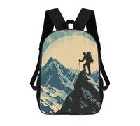 sinyumoney Kids Children School Backpack Mountain Climbing Snowy Bookbags Casual Travel Rucksack 3D Printed Boys Girls Large Capacity Daypack 17inch