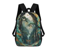 sinyumoney Kids Children School Backpack Mystical Kintsugi Passage Bookbags Casual Travel Rucksack 3D Printed Boys Girls Large Capacity Daypack 17inch