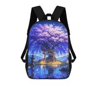 sinyumoney Kids Children School Backpack Mystical Sakura Portal Bookbags Casual Travel Rucksack 3D Printed Boys Girls Large Capacity Daypack 17inch
