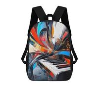 sinyumoney Kids Children School Backpack Piano Keys Abstract Art Bookbags Casual Travel Rucksack 3D Printed Boys Girls Large Capacity Daypack 17inch