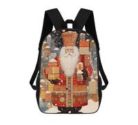 sinyumoney Kids Children School Backpack Santas Snowy Surprise Bookbags Casual Travel Rucksack 3D Printed Boys Girls Large Capacity Daypack 17inch