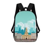 sinyumoney Kids Children School Backpack Santiago Travel Print Bookbags Casual Travel Rucksack 3D Printed Boys Girls Large Capacity Daypack 17inch