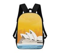 sinyumoney Kids Children School Backpack Sydney Australia Bookbags Casual Travel Rucksack 3D Printed Boys Girls Large Capacity Daypack 17inch