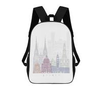 sinyumoney Kids Children School Backpack SYDNEY SKYLINE PASTEL Bookbags Casual Travel Rucksack 3D Printed Boys Girls Large Capacity Daypack 17inch