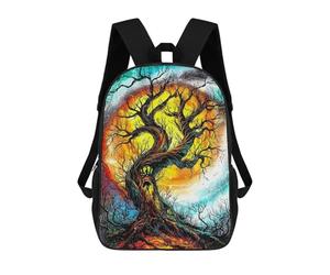 sinyumoney Kids Children School Backpack Twisted Enchanted Tree Gothic Fantasy Art Bookbags Casual Travel Rucksack 3D Printed Boys Girls Large Capacity Daypack 17inch
