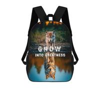 sinyumoney Kids Children School Backpack Wolf Reflection - Grow Into Greatness Bookbags Casual Travel Rucksack 3D Printed Boys Girls Large Capacity Daypack 17inch