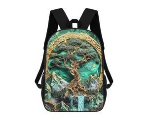 sinyumoney Kids Children School Backpack World Tree Yggdrasil Art Bookbags Casual Travel Rucksack 3D Printed Boys Girls Large Capacity Daypack 17inch