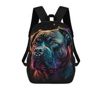 sinyumoney Kids Colorful Bulldog Portrait Backpack for Boys And Girls, Kid Backpack Travel Bagpack School Bag for Teenagers 17inch