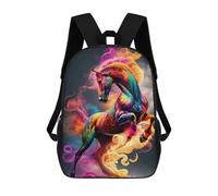 sinyumoney Kids Colorful Horse Artwork Backpack for Boys And Girls, Kid Backpack Travel Bagpack School Bag for Teenagers 17inch