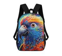 sinyumoney Kids Colorful Parrot in Space Backpack for Boys And Girls, Kid Backpack Travel Bagpack School Bag for Teenagers 17inch