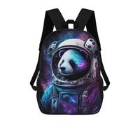 sinyumoney Kids Cosmic Panda Astronaut Art Print Backpack for Boys And Girls, Kid Backpack Travel Bagpack School Bag for Teenagers 17inch