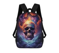 sinyumoney Kids Cosmic Skull Artwork Backpack for Boys And Girls, Kid Backpack Travel Bagpack School Bag for Teenagers 17inch