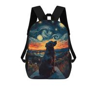 sinyumoney Kids Dog Under Starry Night Backpack for Boys And Girls, Kid Backpack Travel Bagpack School Bag for Teenagers 17inch