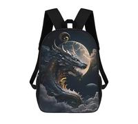 sinyumoney Kids Dragon Moonlit Sky -4 Backpack for Boys And Girls, Kid Backpack Travel Bagpack School Bag for Teenagers 17inch
