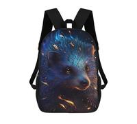 sinyumoney Kids Flaming Blue Bear Artwork Backpack for Boys And Girls, Kid Backpack Travel Bagpack School Bag for Teenagers 17inch
