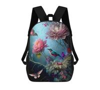 sinyumoney Kids Floral Fantasy with Birds Backpack for Boys And Girls, Kid Backpack Travel Bagpack School Bag for Teenagers 17inch