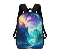 sinyumoney Kids Galactic Fantasy Landscape Backpack for Boys And Girls, Kid Backpack Travel Bagpack School Bag for Teenagers 17inch