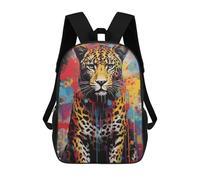 sinyumoney Kids Leopard Banksy Street Art Backpack for Boys And Girls, Kid Backpack Travel Bagpack School Bag for Teenagers 17inch
