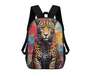 sinyumoney Kids Leopard Banksy Street Art Backpack for Boys And Girls, Kid Backpack Travel Bagpack School Bag for Teenagers 17inch