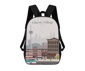 sinyumoney Kids Liberty Village in Toronto Backpack for Boys And Girls, Kid Backpack Travel Bagpack School Bag for Teenagers 17inch