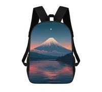 sinyumoney Kids Moon over Mount Fuji Backpack for Boys And Girls, Kid Backpack Travel Bagpack School Bag for Teenagers 17inch