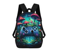 sinyumoney Kids Mushroom Forest Controller Backpack for Boys And Girls, Kid Backpack Travel Bagpack School Bag for Teenagers 17inch