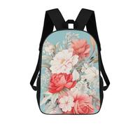 sinyumoney Kids Pastel Peony Bouquet Backpack for Boys And Girls, Kid Backpack Travel Bagpack School Bag for Teenagers 17inch